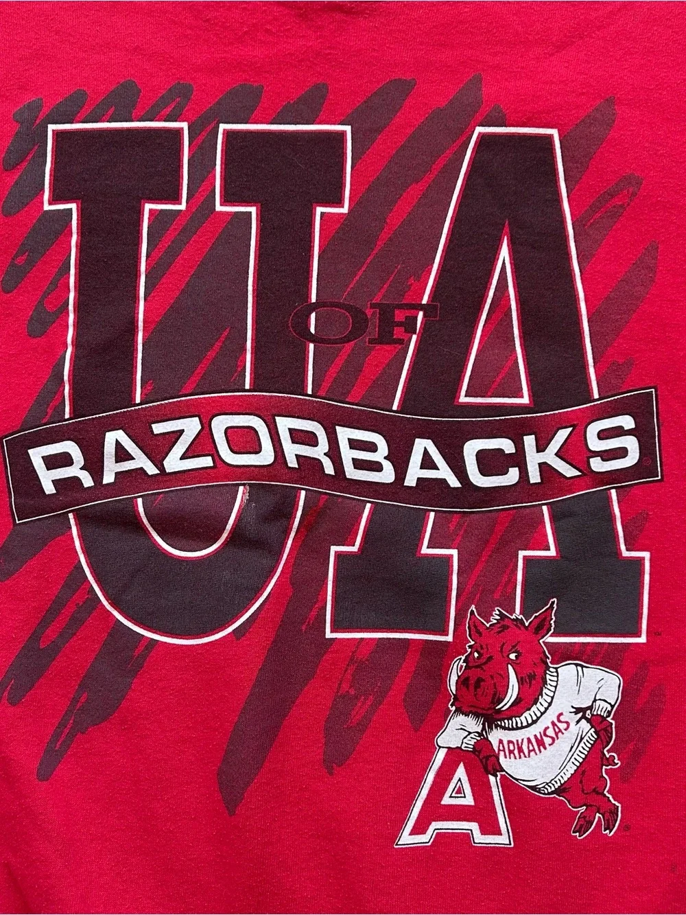 Vintage Hanes Arkansas Razorbacks Sweatshirt XXL Red Crewneck UA Made in USA